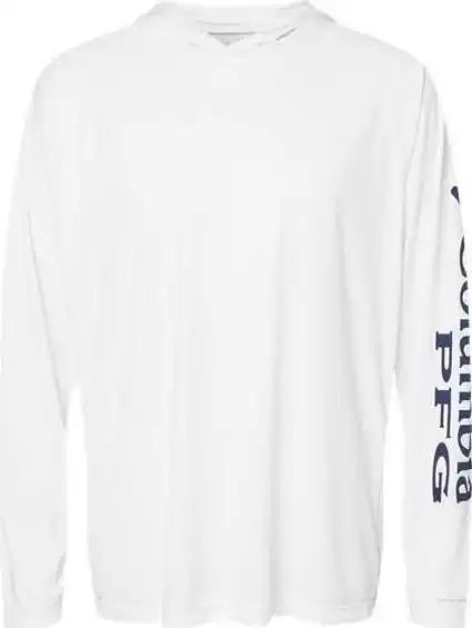 Columbia 212482 Pfg Terminal Tackle Hooded Long Sleeve t Shirt White Nightshade