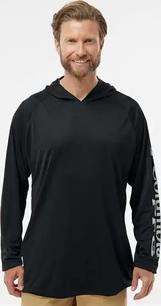 Columbia 212482 Pfg Terminal Tackle Hooded Long Sleeve t Shirt Black Cool Gray