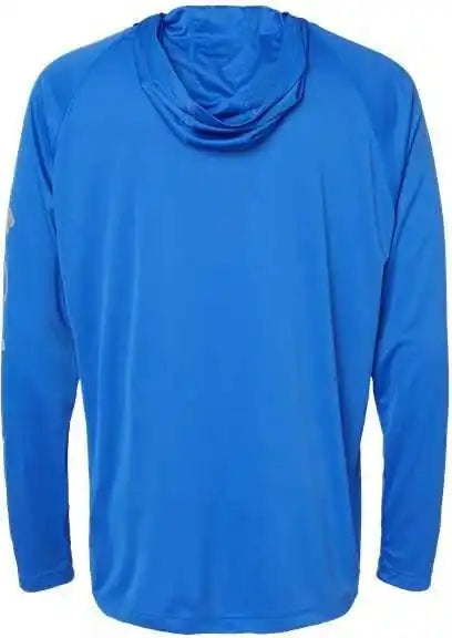 Columbia 212482 Pfg Terminal Tackle Hooded Long Sleeve t Shirt Vivid Blue Cool Gray