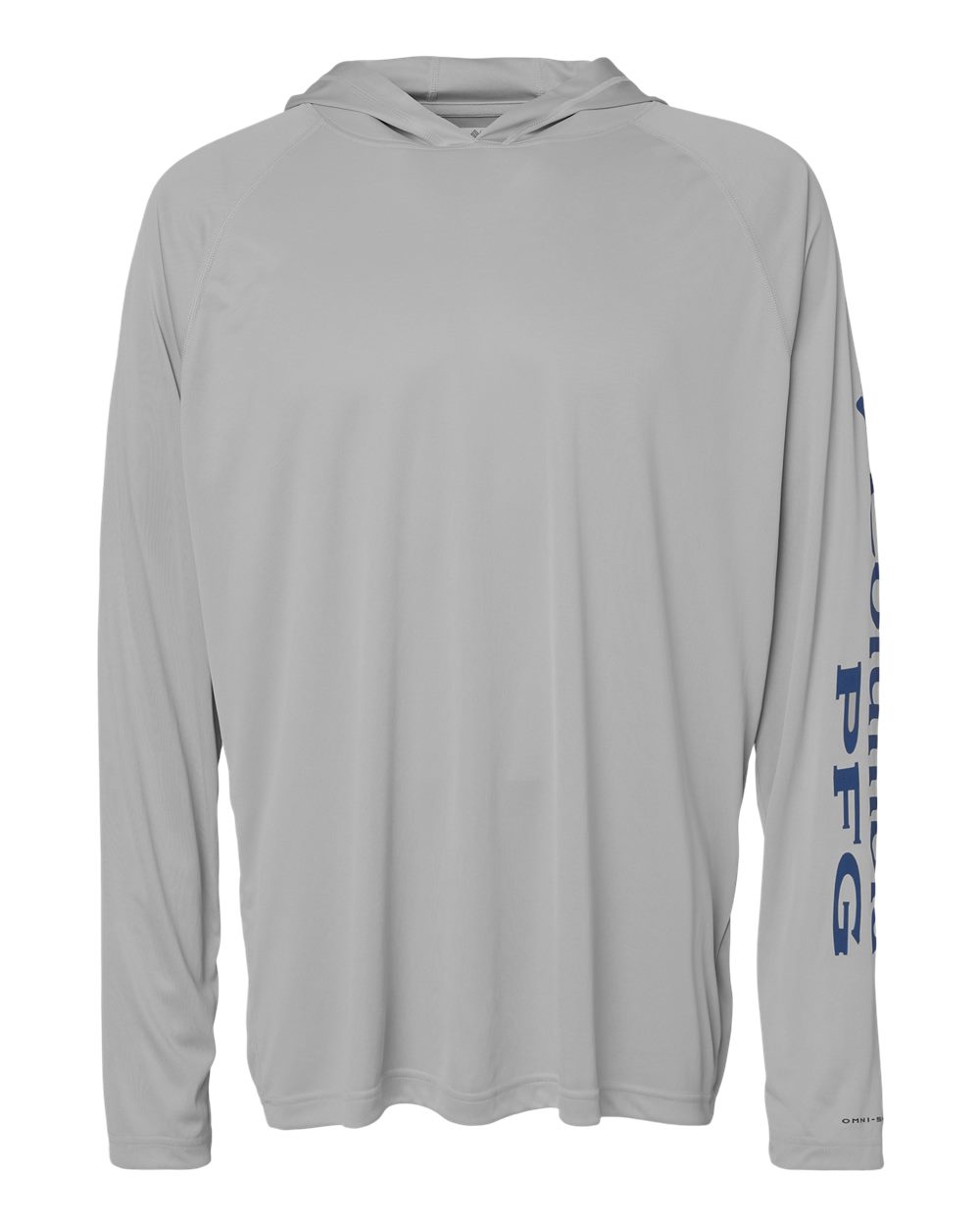 Columbia 212482 Pfg Terminal Tackle Hooded Long Sleeve T-shirt - Cool Grey Vivid Blue