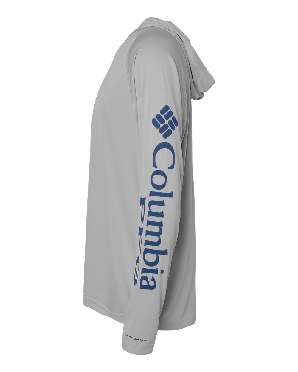 Columbia 212482 Pfg Terminal Tackle Hooded Long Sleeve T-shirt - Cool Grey Vivid Blue