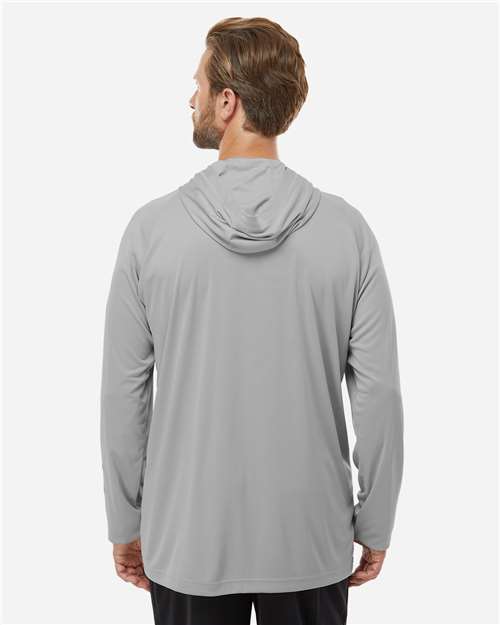Columbia 212482 Pfg Terminal Tackle Hooded Long Sleeve T-shirt - Cool Grey Vivid Blue
