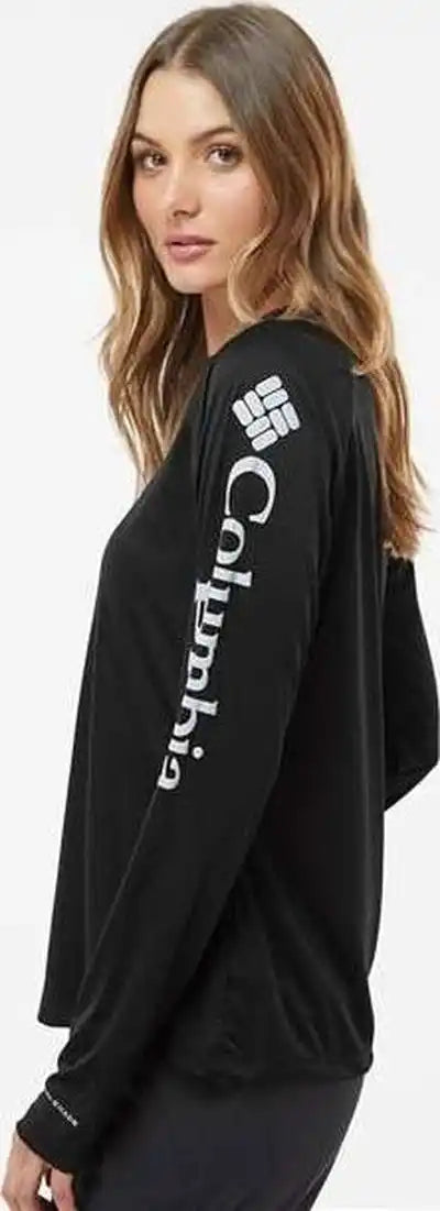 Columbia 212485 Women’s Pfg Tidal Tee Ii Long Sleeve - Black Cirrus Gray