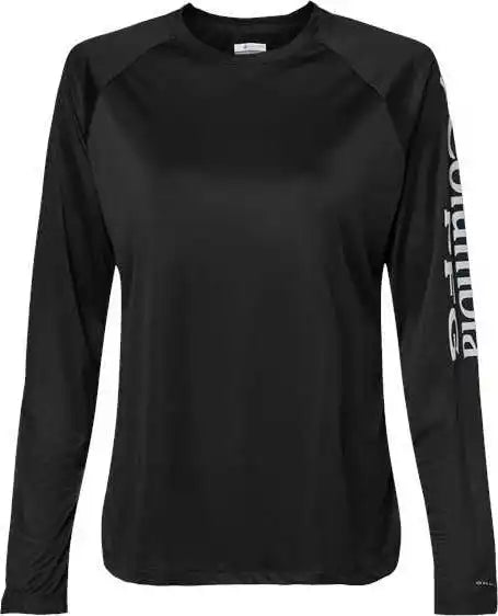 Columbia 212485 Women’s Pfg Tidal Tee Ii Long Sleeve - Black Cirrus Gray