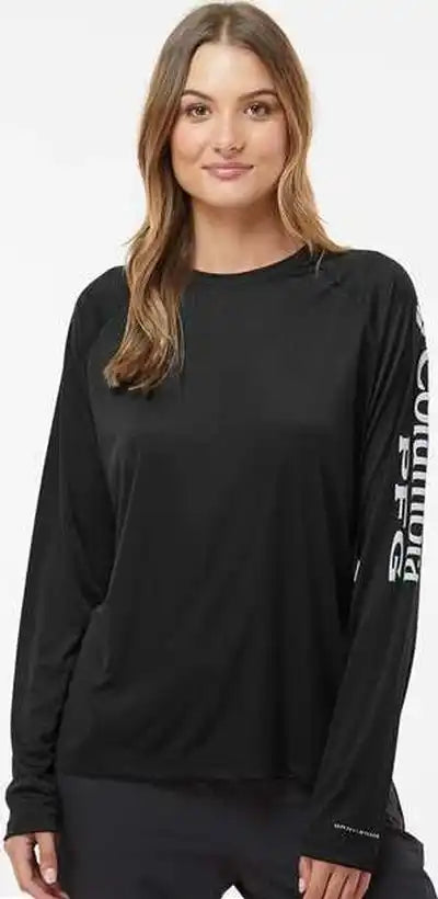 Columbia 212485 Women’s Pfg Tidal Tee Ii Long Sleeve - Black Cirrus Gray