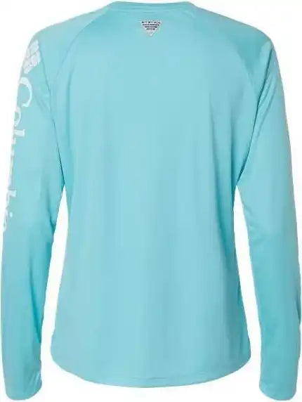 Columbia 212485 Women’s Pfg Tidal Tee Ii Long Sleeve - Clear Blue White