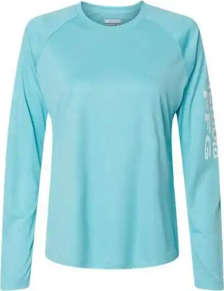 Columbia 212485 Women’s Pfg Tidal Tee Ii Long Sleeve - Clear Blue White