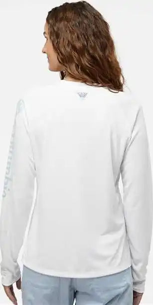 Columbia 212485 Women’s Pfg Tidal Tee Ii Long Sleeve - White Cirrus Gray