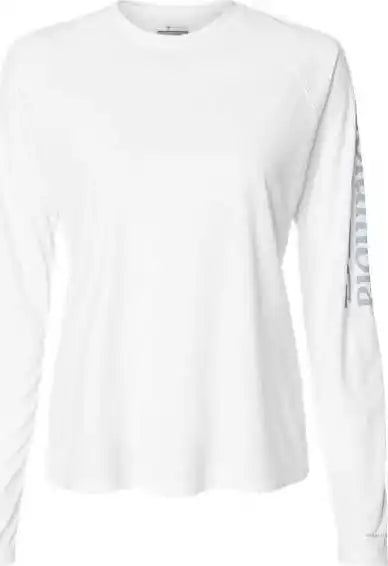 Columbia 212485 Women’s Pfg Tidal Tee Ii Long Sleeve - White Cirrus Gray