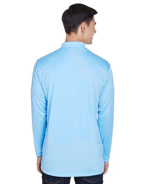 Columbia Blue Men's Cool & Dry Sport Long Sleeve Polo - 8405LS