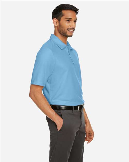 Left View of Columbia Blue Men's Fusion ChromaSoft™ Pique Polo - CE112