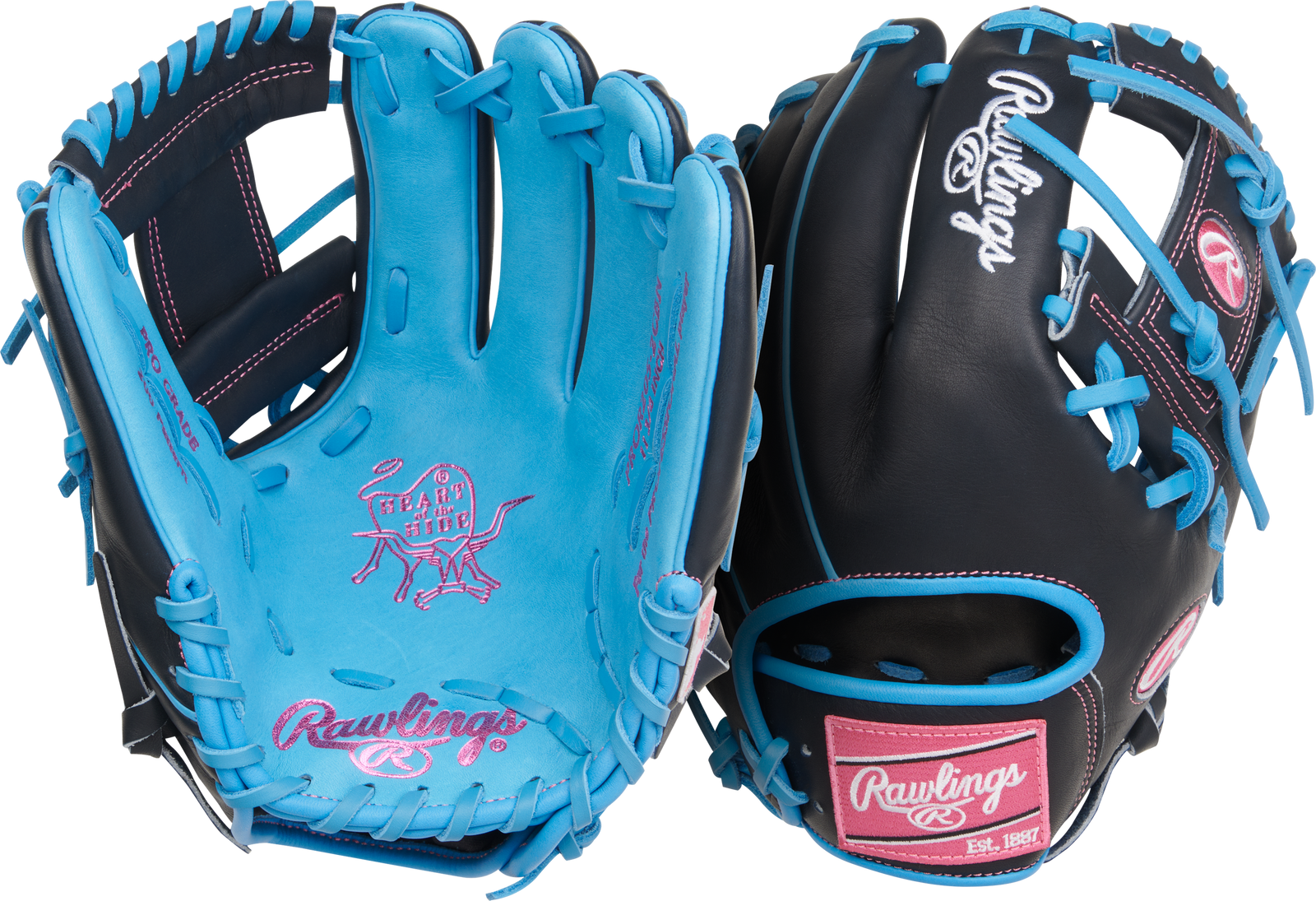 Columbia Blue Rawlings Heart of the Hide 11.75 in Baseball  Glove, Infield