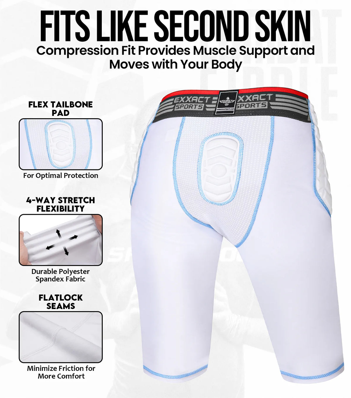 Combat 7 Pads Men’s Football Girdle with Cup Pocket White (adult)