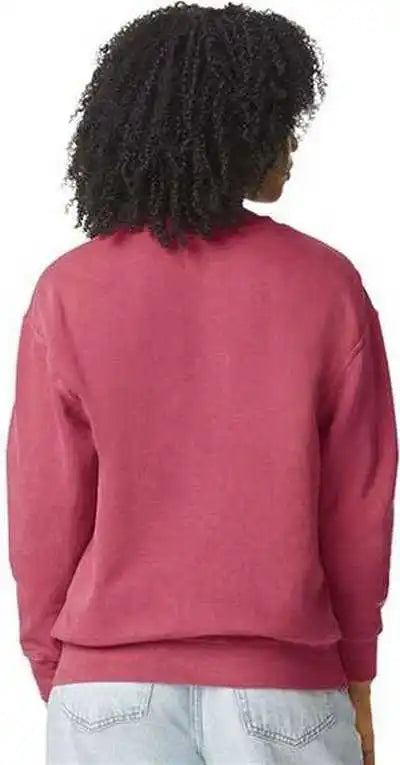 Comfort Colors 1466 Garment Dyed Lightweight Fleece Crewneck Sweatshirt - Crimson