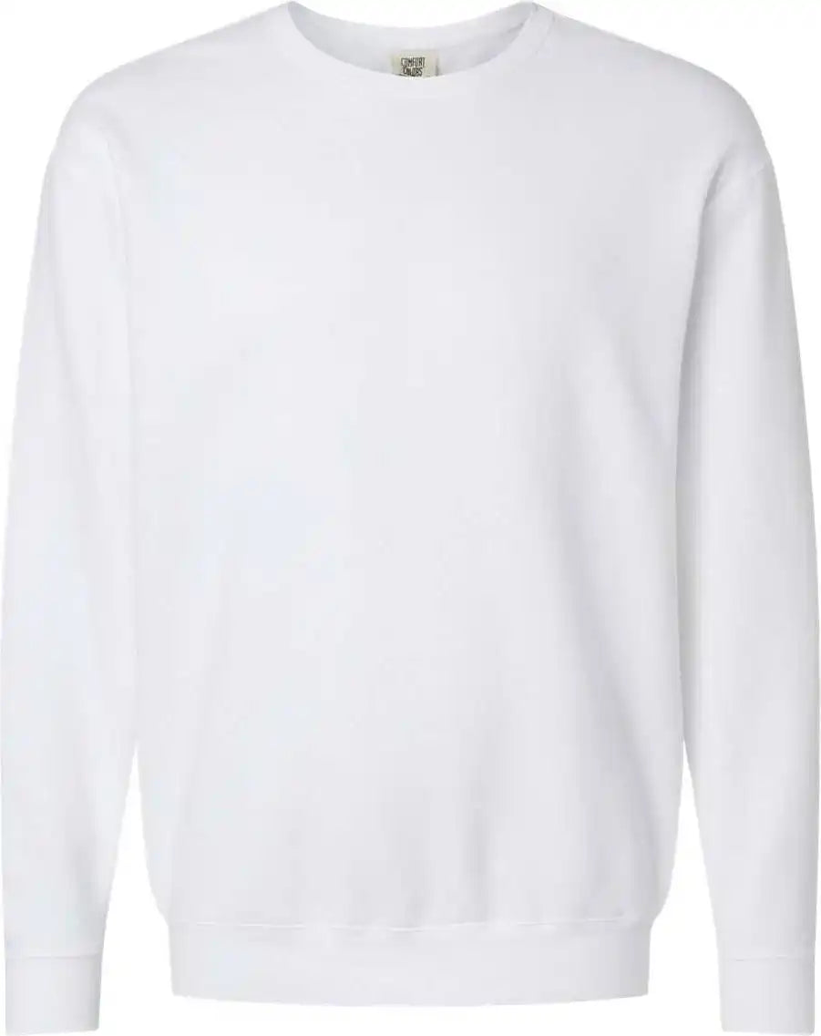 Comfort Colors 1466 Garment Dyed Lightweight Fleece Crewneck Sweatshirt White