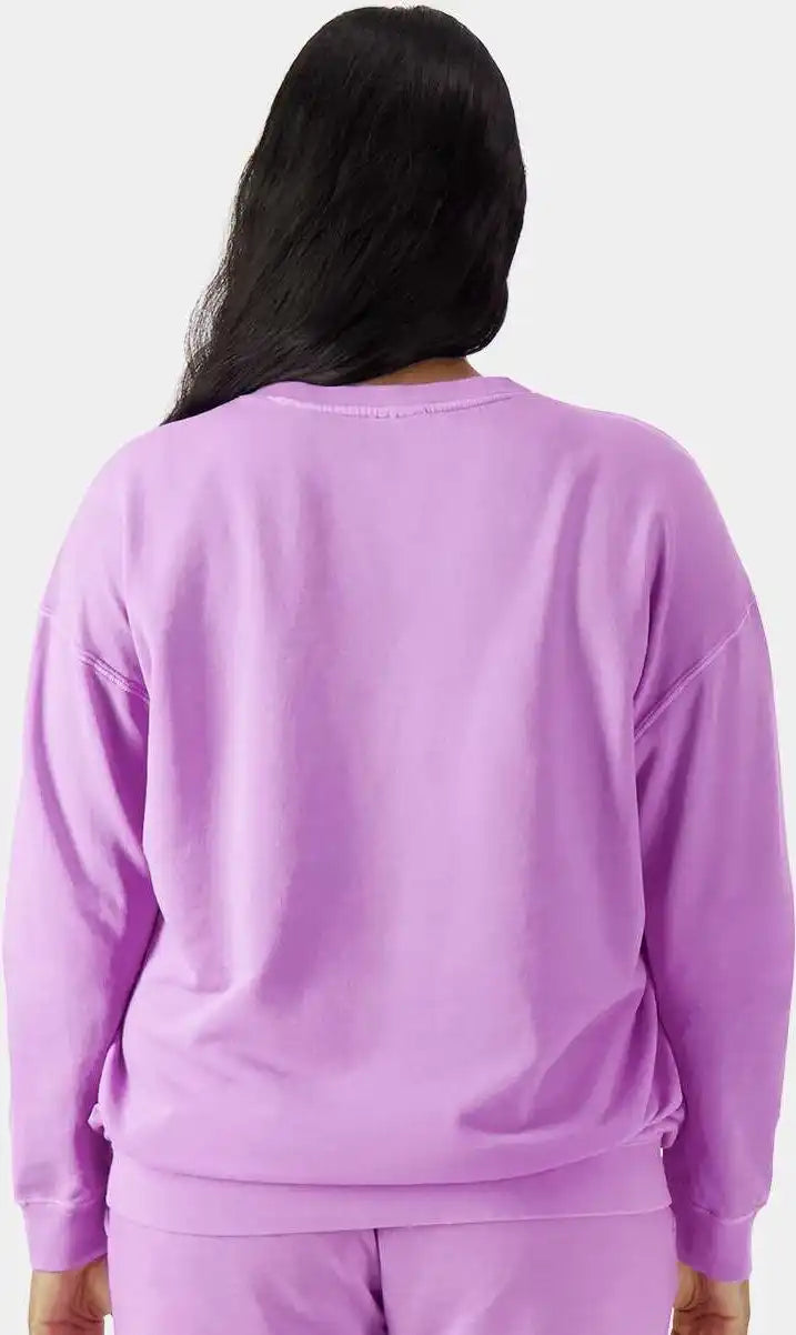 Comfort Colors 1466 Garment Dyed Lightweight Fleece Crewneck Sweatshirt Neon Violet