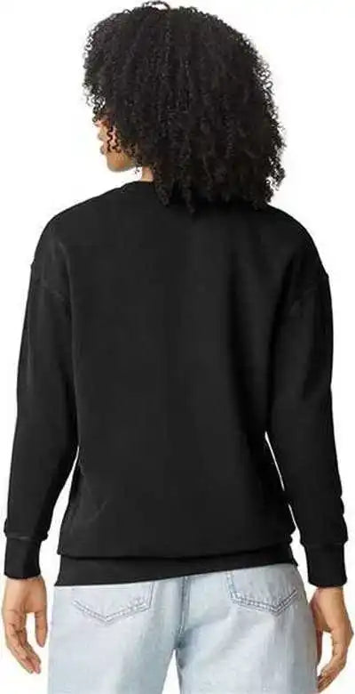 Comfort Colors 1466 Garment Dyed Lightweight Fleece Crewneck Sweatshirt - Black