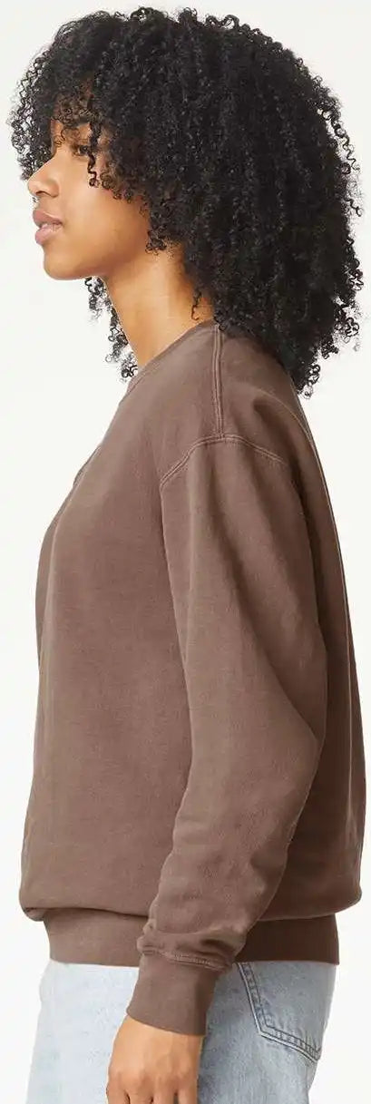 Comfort Colors 1466 Garment Dyed Lightweight Fleece Crewneck Sweatshirt Espresso
