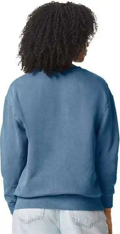 Comfort Colors 1466 Garment Dyed Lightweight Fleece Crewneck Sweatshirt - Blue Jean
