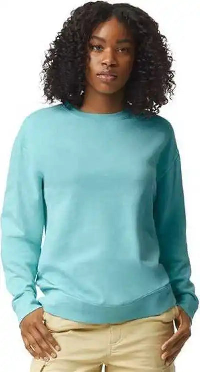 Comfort Colors 1466 Garment Dyed Lightweight Fleece Crewneck Sweatshirt - Chalky Mint