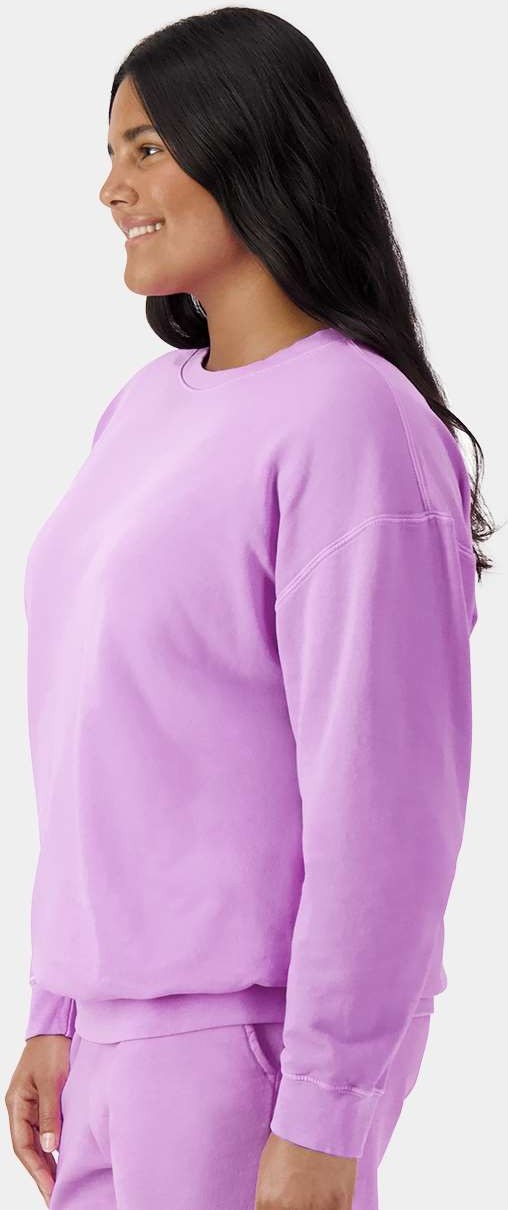 Comfort Colors 1466 Garment Dyed Lightweight Fleece Crewneck Sweatshirt - Neon Violet