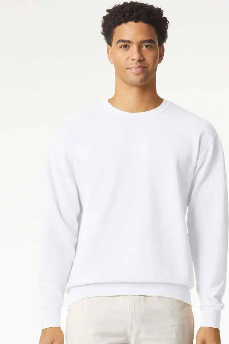 Comfort Colors 1466 Garment Dyed Lightweight Fleece Crewneck Sweatshirt White
