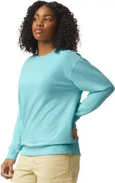 Comfort Colors 1466 Garment Dyed Lightweight Fleece Crewneck Sweatshirt - Chalky Mint
