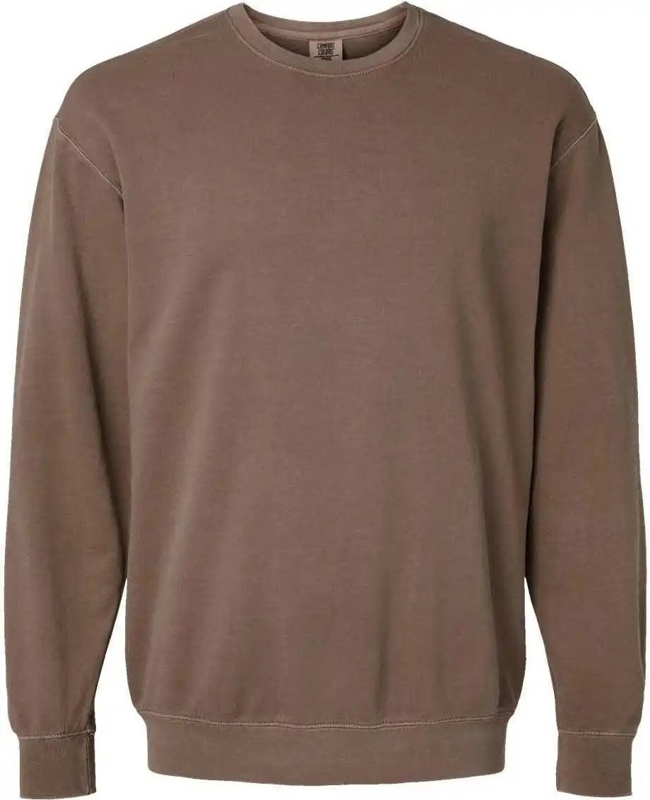 Comfort Colors 1466 Garment Dyed Lightweight Fleece Crewneck Sweatshirt Espresso