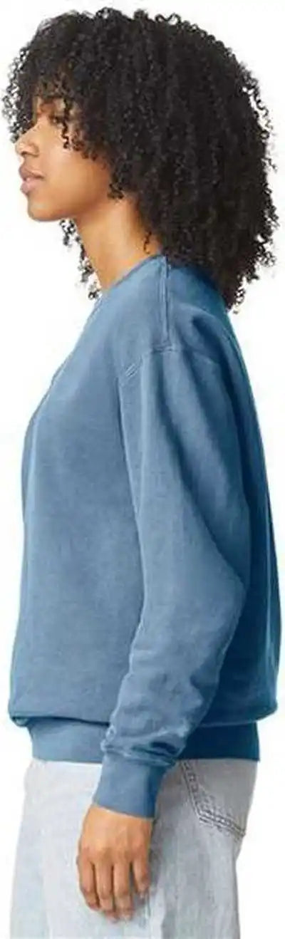 Comfort Colors 1466 Garment Dyed Lightweight Fleece Crewneck Sweatshirt - Blue Jean