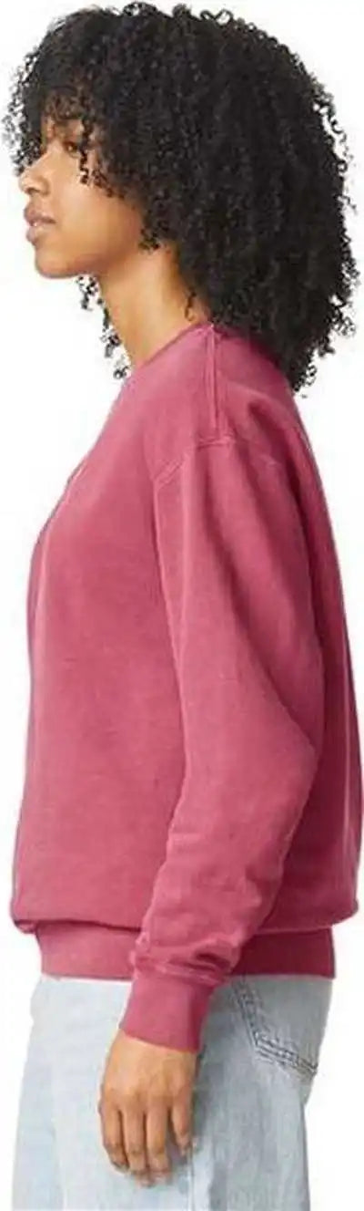 Comfort Colors 1466 Garment Dyed Lightweight Fleece Crewneck Sweatshirt - Crimson