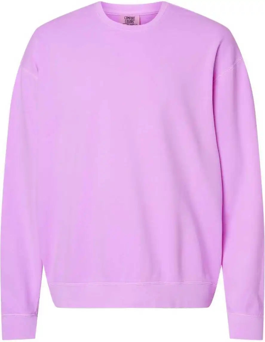 Comfort Colors 1466 Garment Dyed Lightweight Fleece Crewneck Sweatshirt Neon Violet