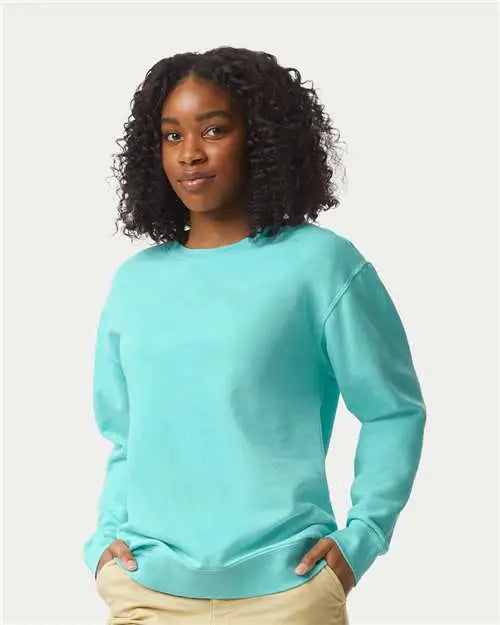 Comfort Colors 1466c Garment-dyed Lightweight Fleece Crewneck Sweatshirt - 1466 - Chalky Mint
