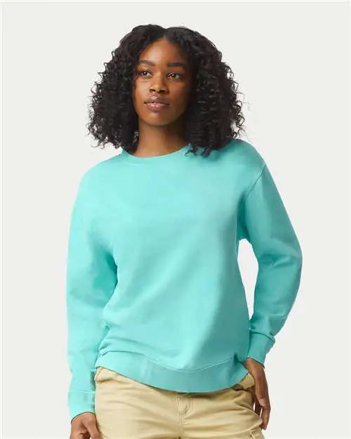 Comfort Colors 1466c Garment-dyed Lightweight Fleece Crewneck Sweatshirt - 1466 - Chalky Mint