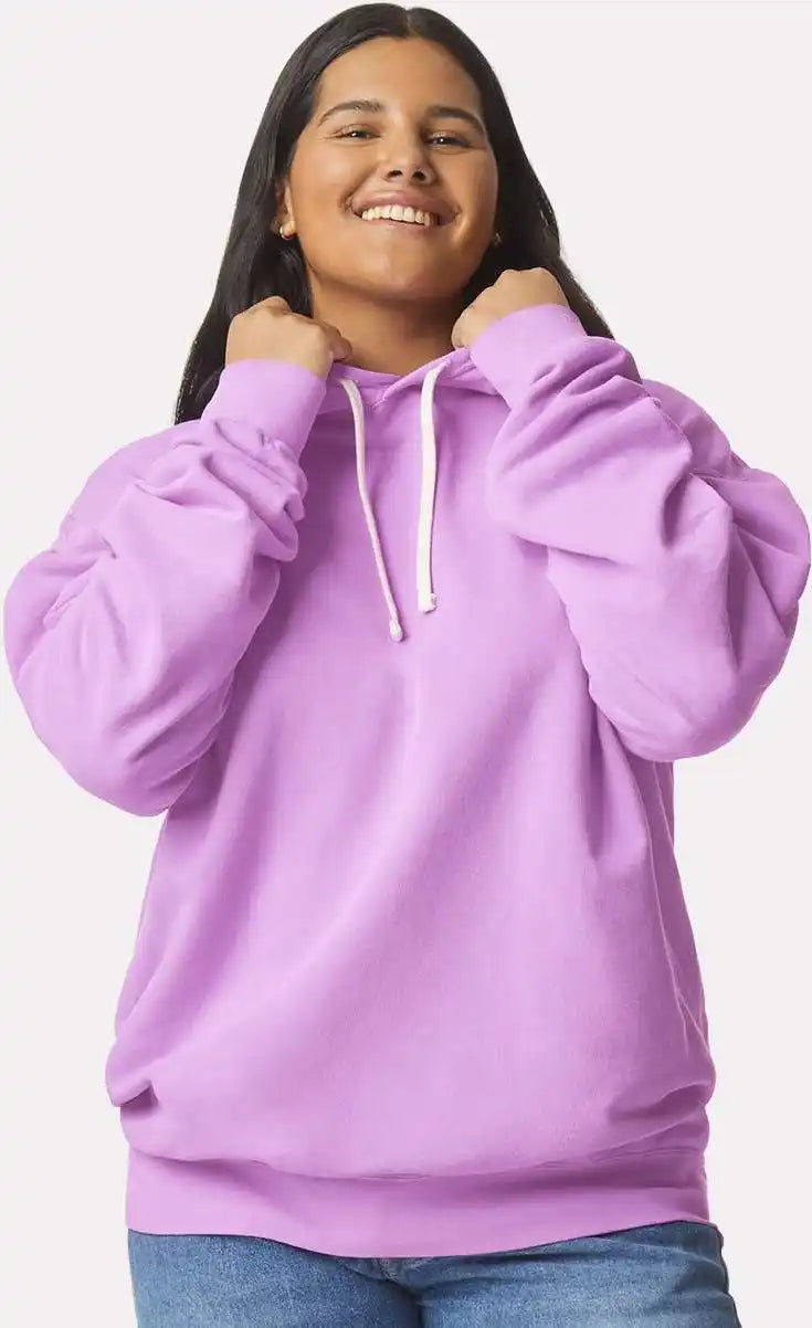 Comfort Colors 1467 Garment Dyed Lightweight Fleece Hooded Sweatshirt Neon Violet