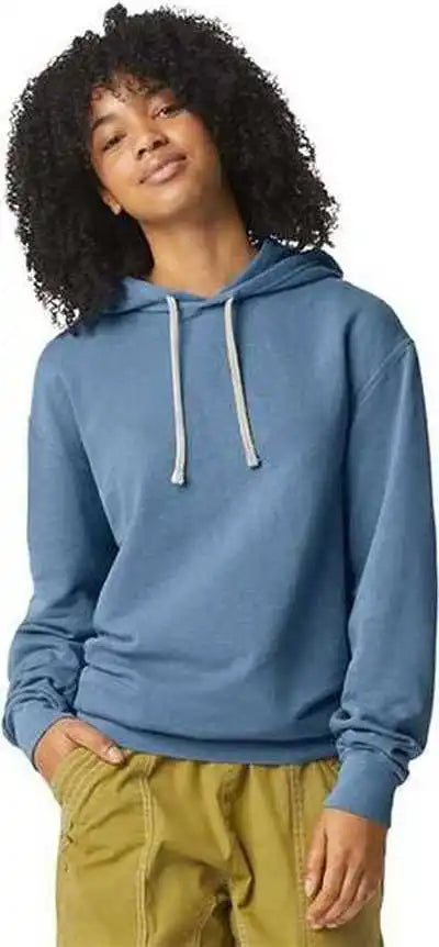 Comfort Colors 1467 Garment Dyed Lightweight Fleece Hooded Sweatshirt Blue Jean