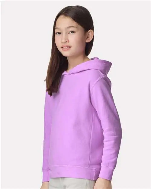 Comfort Colors 1467y Garment-dyed Youth Lightweight Fleece Hooded Sweatshirt - Neon Violet