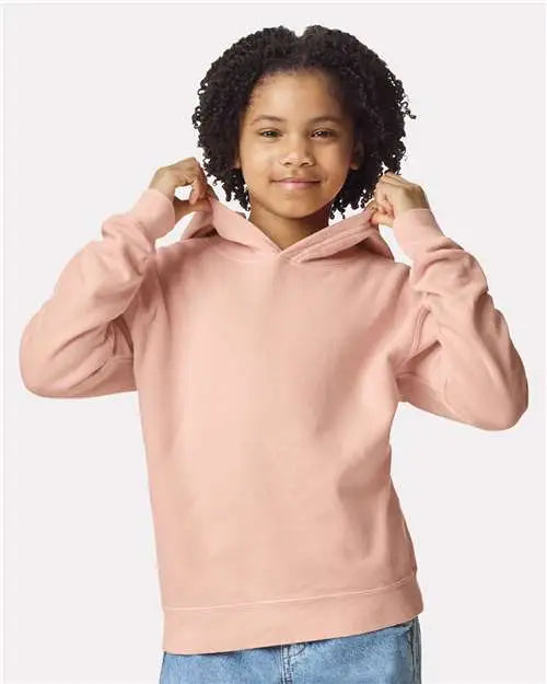 Comfort Colors 1467y Garment-dyed Youth Lightweight Fleece Hooded Sweatshirt - Peachy