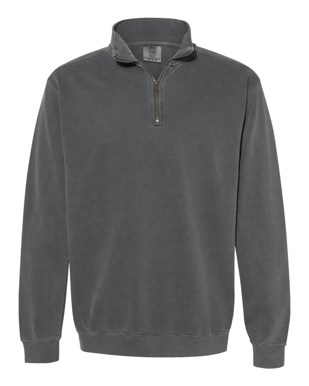 Comfort Colors 1580 Garment-dyed Quarter Zip Sweatshirt - Pepper - Dark Gray / s