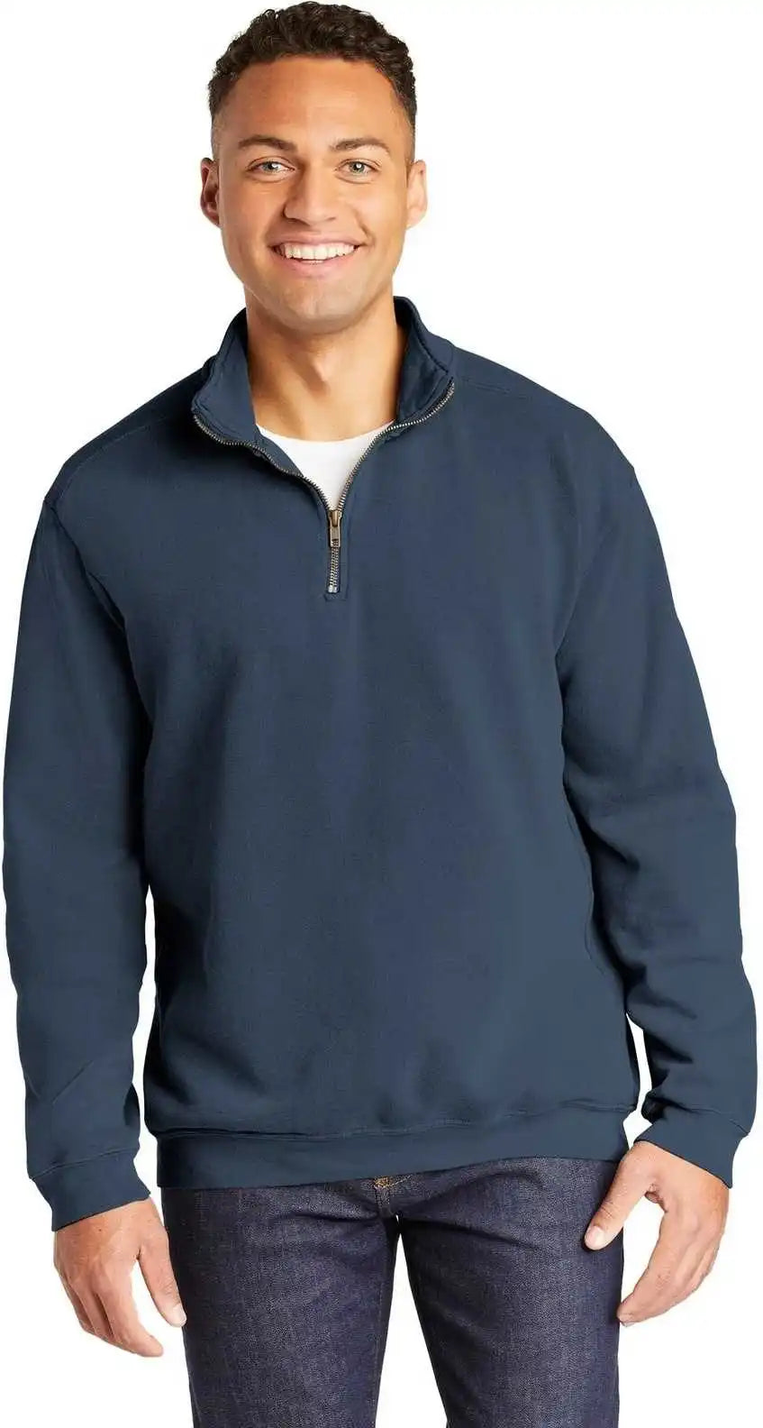 Comfort Colors 1580 Ring Spun 1/4-zip Sweatshirt - Blue Jean