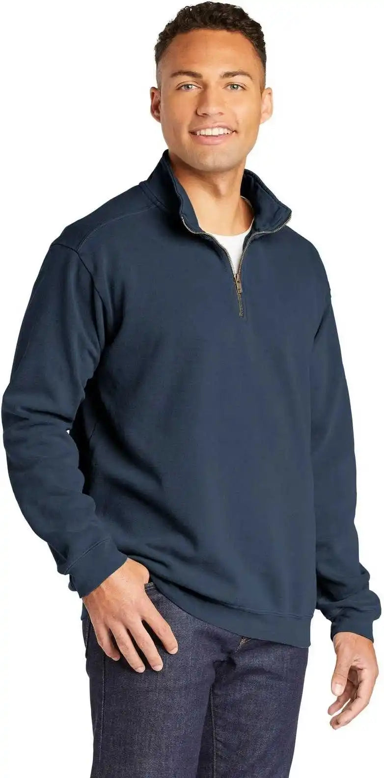 Comfort Colors 1580 Ring Spun 1/4 Zip Sweatshirt Blue Jean