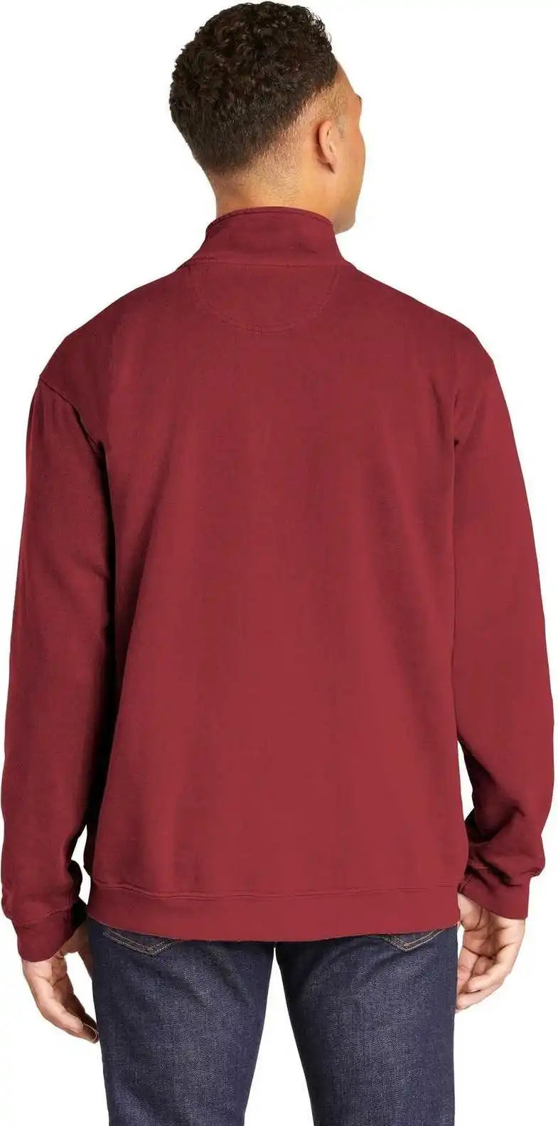 Comfort Colors 1580 Ring Spun 1/4 Zip Sweatshirt Crimson