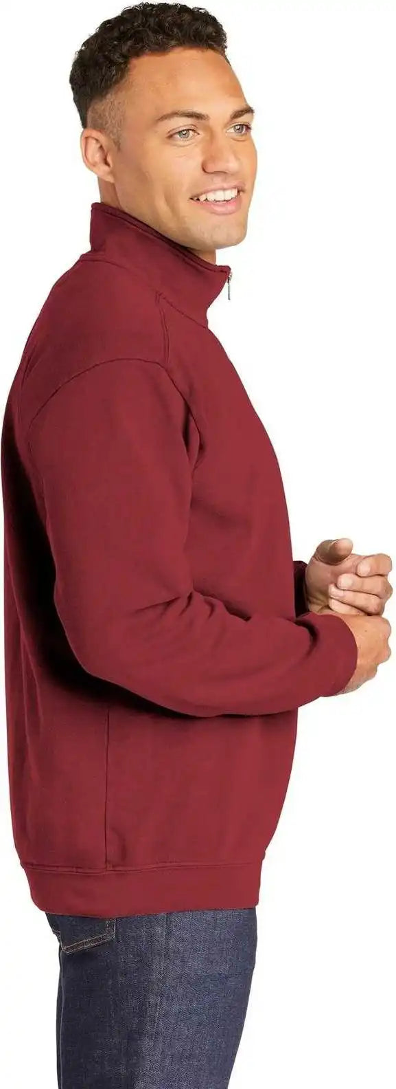 Comfort Colors 1580 Ring Spun 1/4 Zip Sweatshirt Crimson