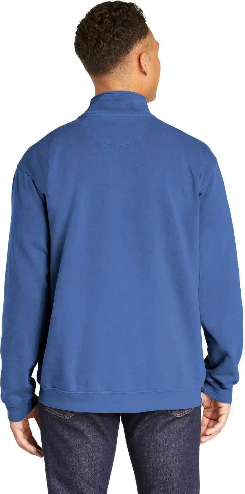 Comfort Colors 1580 Ring Spun 1/4 Zip Sweatshirt Flo Blue