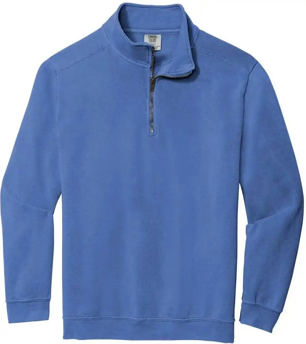Comfort Colors 1580 Ring Spun 1/4 Zip Sweatshirt Flo Blue