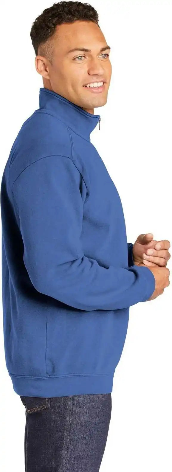 Comfort Colors 1580 Ring Spun 1/4 Zip Sweatshirt Flo Blue