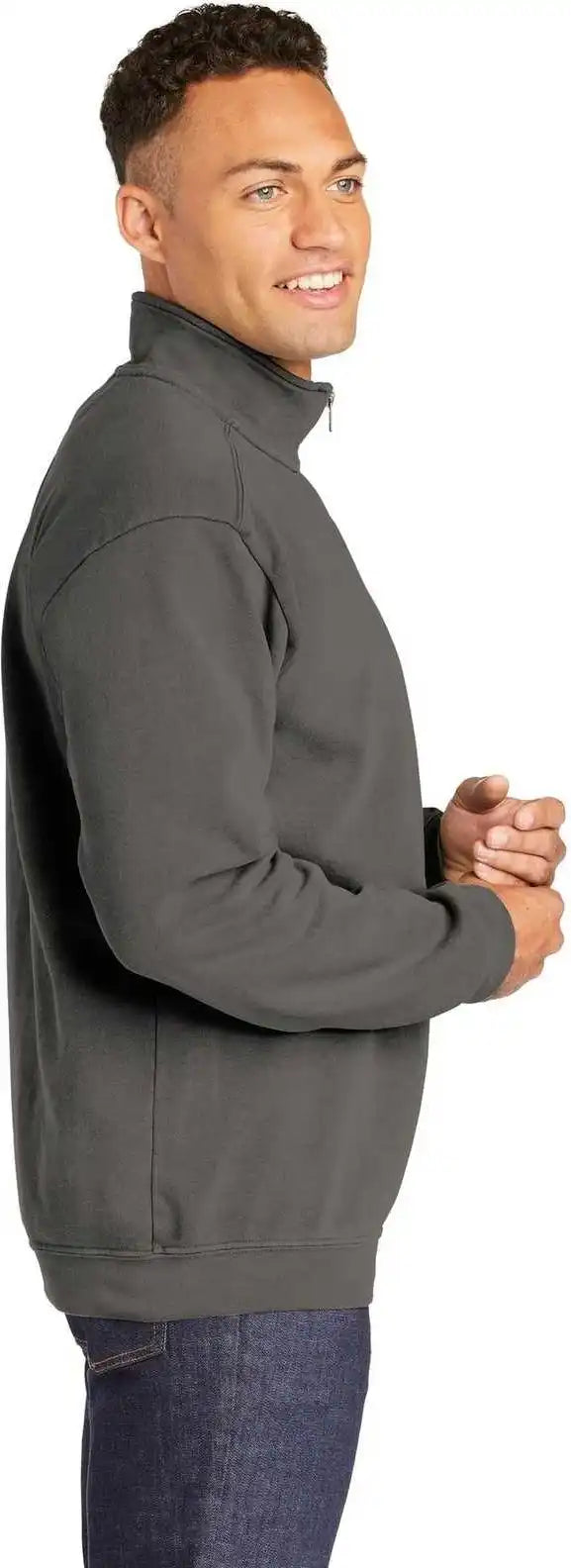 Comfort Colors 1580 Ring Spun 1/4-zip Sweatshirt - Gray