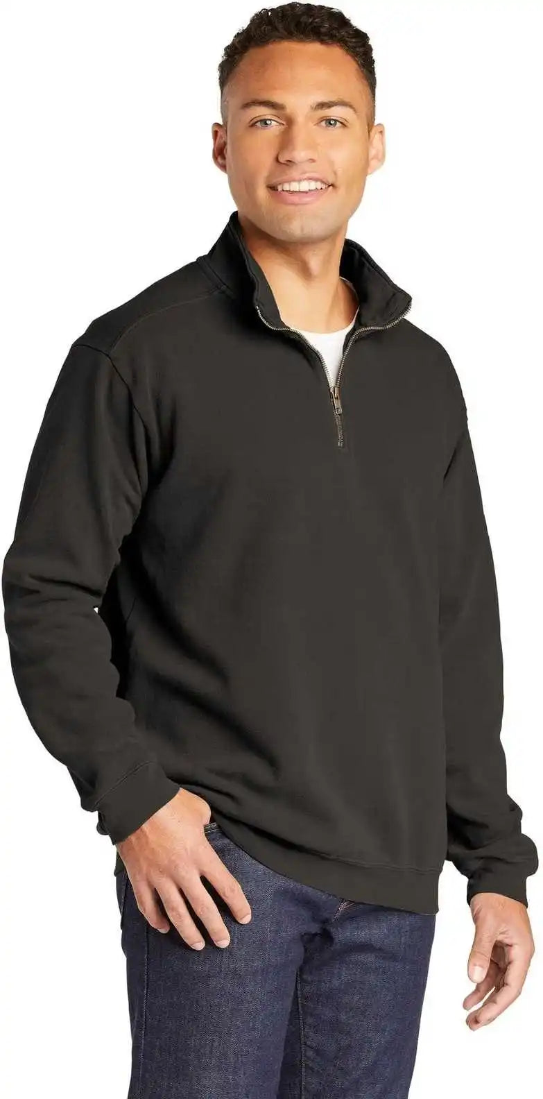 Comfort Colors 1580 Ring Spun 1/4 Zip Sweatshirt Pepper