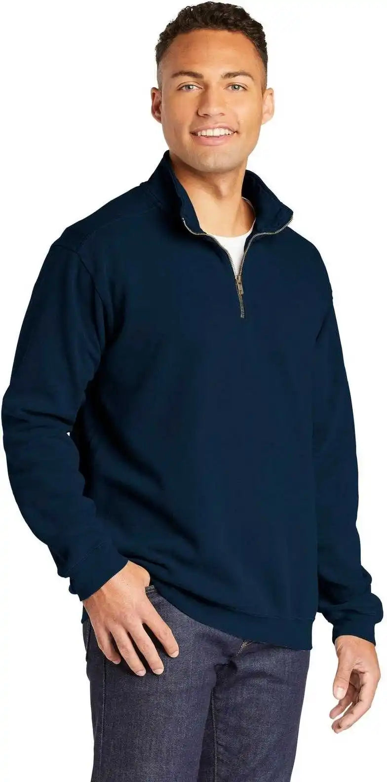 Comfort Colors 1580 Ring Spun 1/4-zip Sweatshirt - True Navy