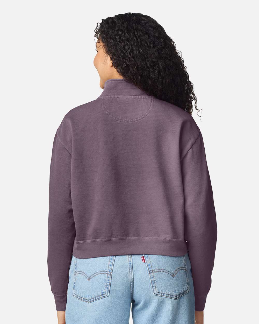 Comfort Colors 1580l Women’s Garment-dyed Mid-length Quarter-zip Sweatshirt - Dusk