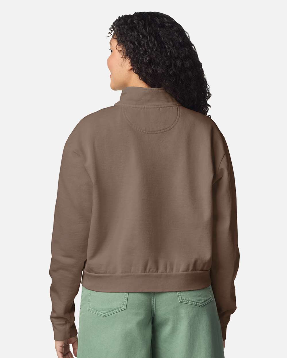 Comfort Colors 1580l Women’s Garment-dyed Mid-length Quarter-zip Sweatshirt - Espresso